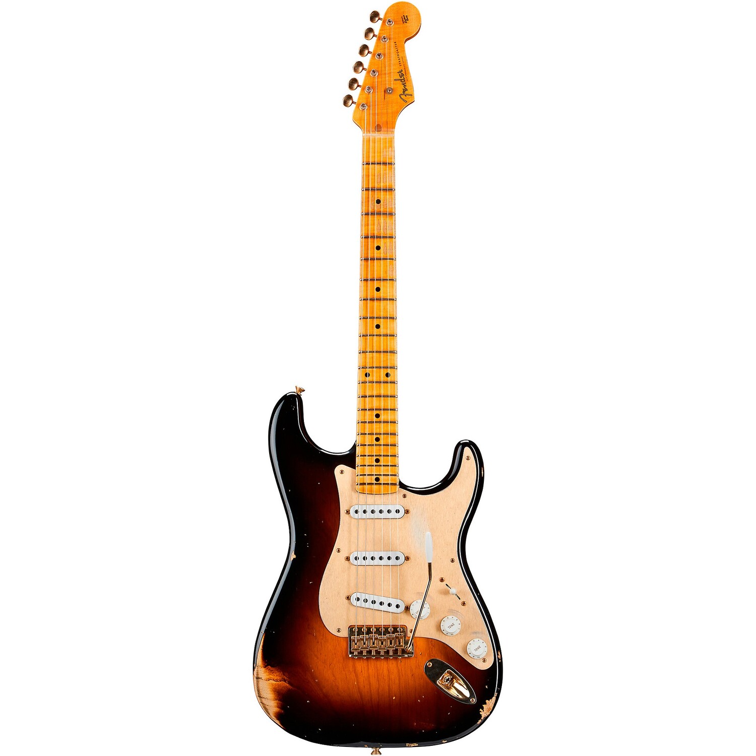 

Ограниченная серия Fender Custom Shop '55 Bone Tone Stratocaster Relic, двухцветная электрогитара Sunburst
