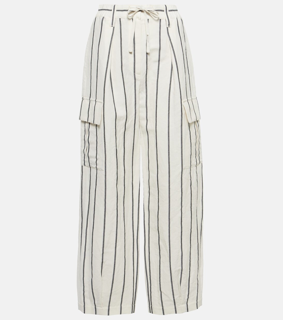 

Брюки из льна и хлопка Brunello Cucinelli, черный