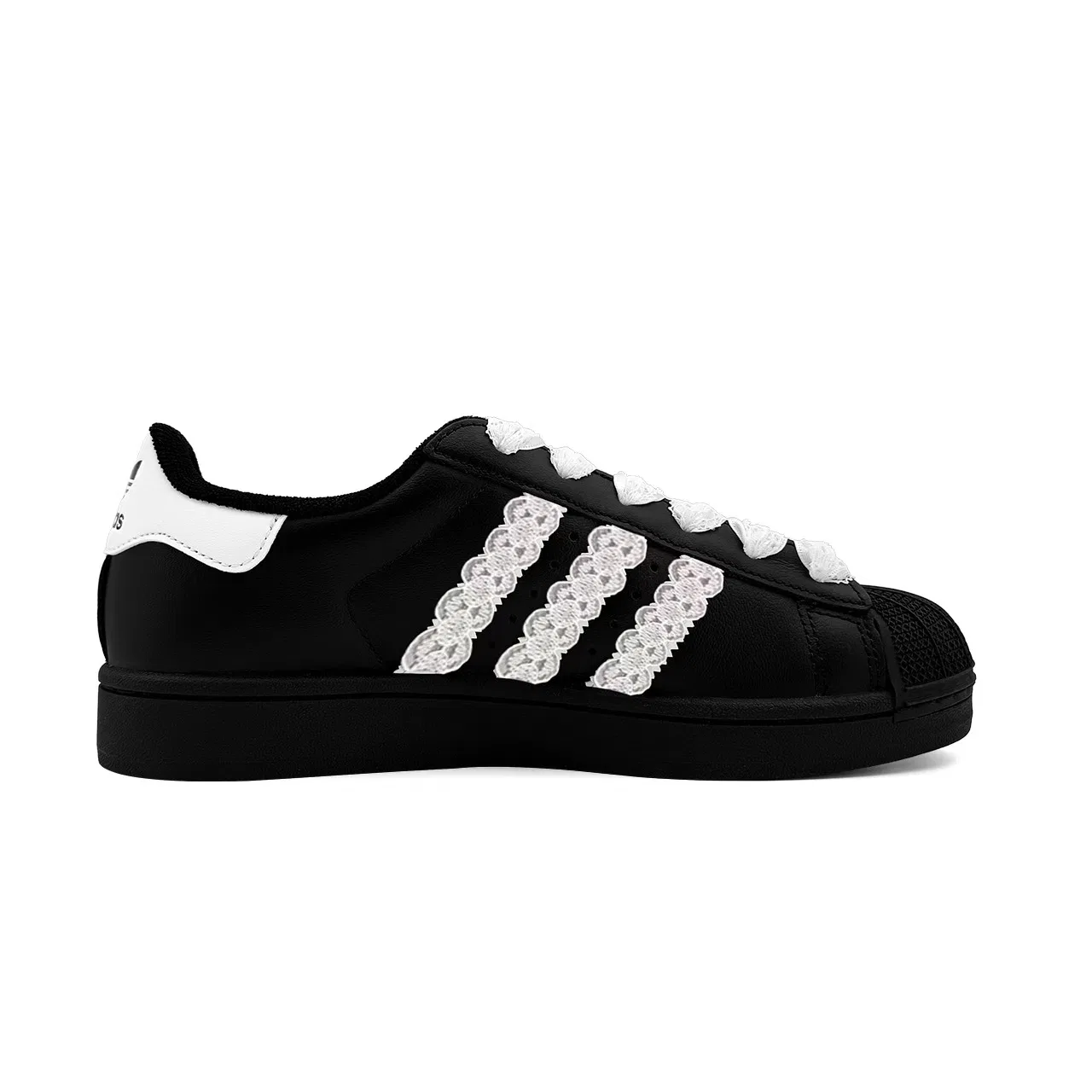 Кроссовки Superstar 2 Dark Night Cream из кожи, износостойкие, низкий верх Adidas Originals, Black — фото 4