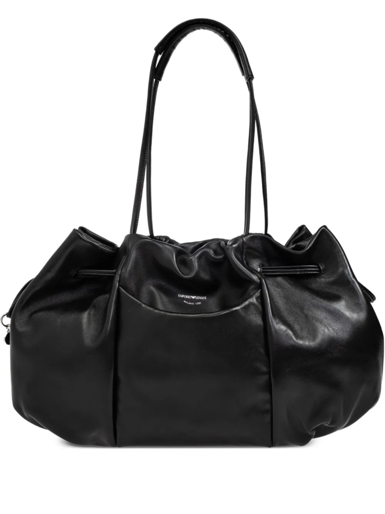 

Сумка-тоут Emporio Armani со сборками, черный