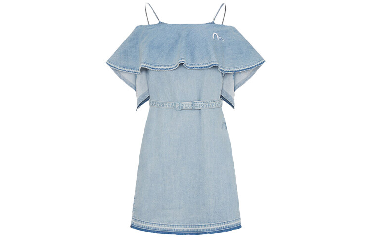 

Платье с короткими рукавами женское джинсовое синее Evisu