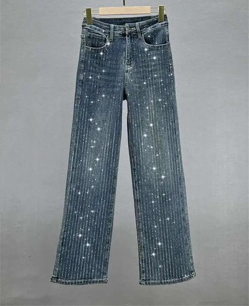 Джинсы с бриллиантами Denim, черный — фото 2