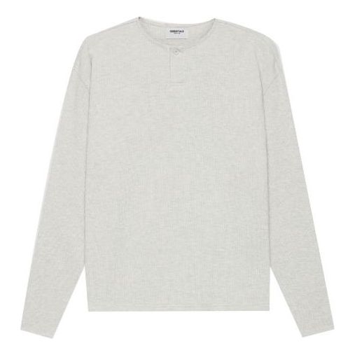

Футболка Fear of God Essentials SS21 Thermal Henley Long Sleeve Light Heather Oatmeal, бежевый