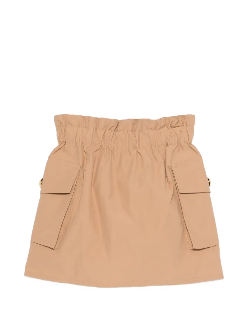 Мини-юбка с накладными карманами Balmain Kids, нейтральный — фото 2