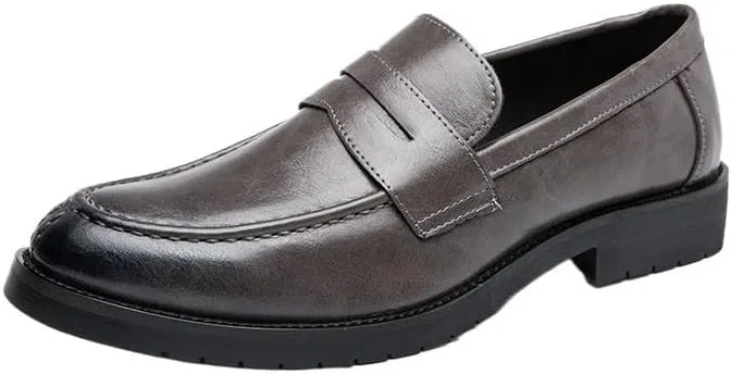 Мокасины кожаные Loafers, серый UOPYNE