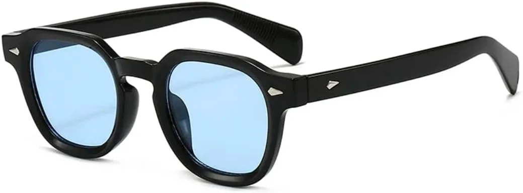 

Модные солнцезащитные очки конфетных цветов для женщин с защитой от УФ-излучения UV400, ретро-стиль, заклепки, мужские очки с леопардовым принтом HHZZYVY, Black Blue