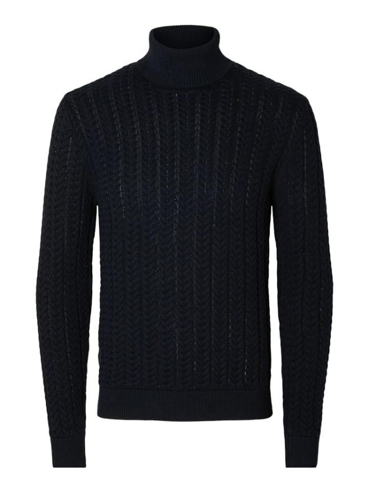 

Selected Женский свитер с высоким воротником синего цвета