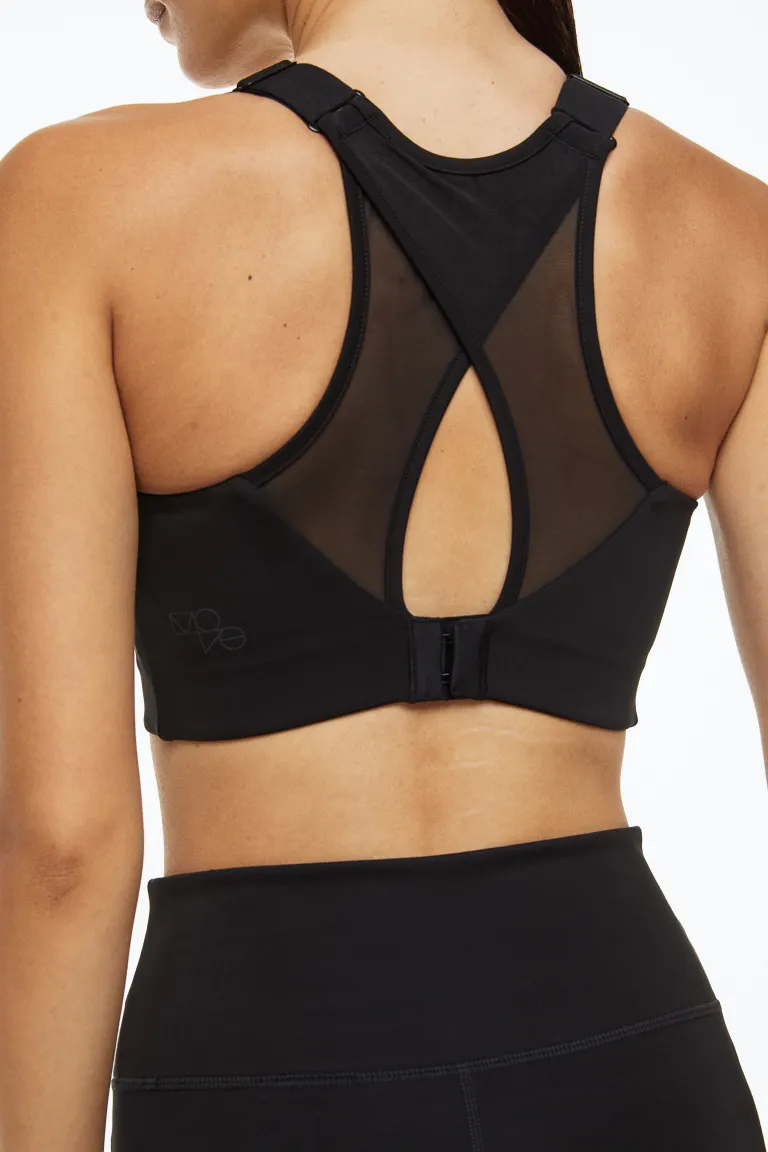 

Спортивный бюстгальтер drymove high support H&M, черный