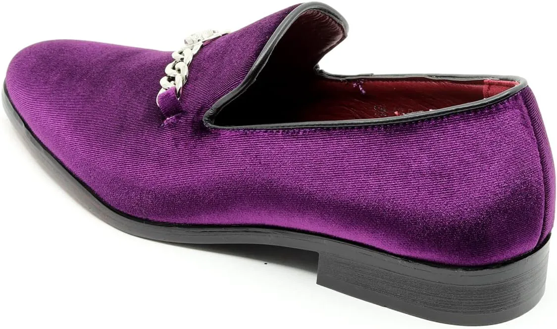 

Мужские винтажные бархатные дизайнерские классические туфли-лосьоны для смокинга, слипоны SM-43 Metrocharm, фиолетовый