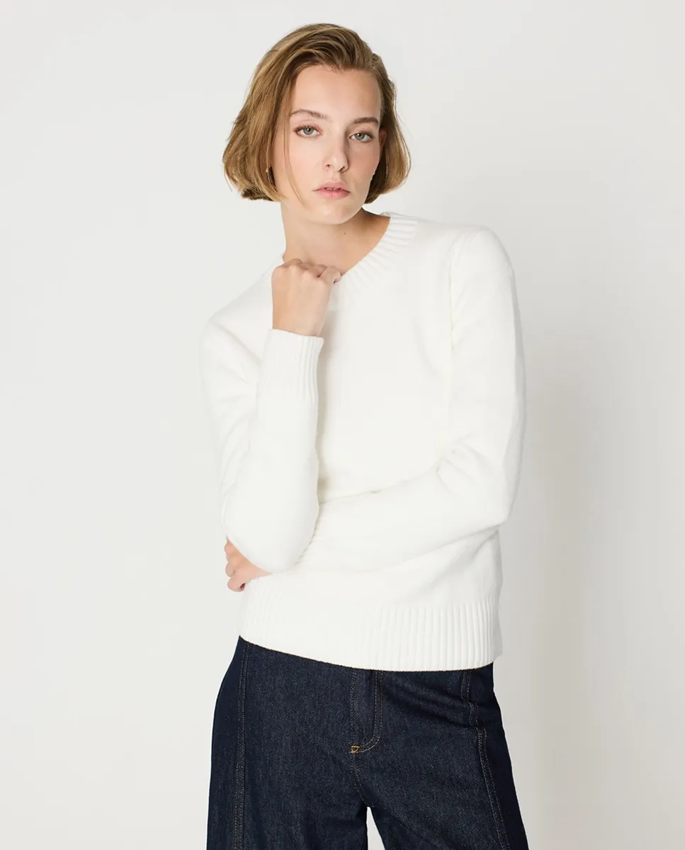 

Женский свитер с косами и круглым вырезом Escorpion, светло-бежевый