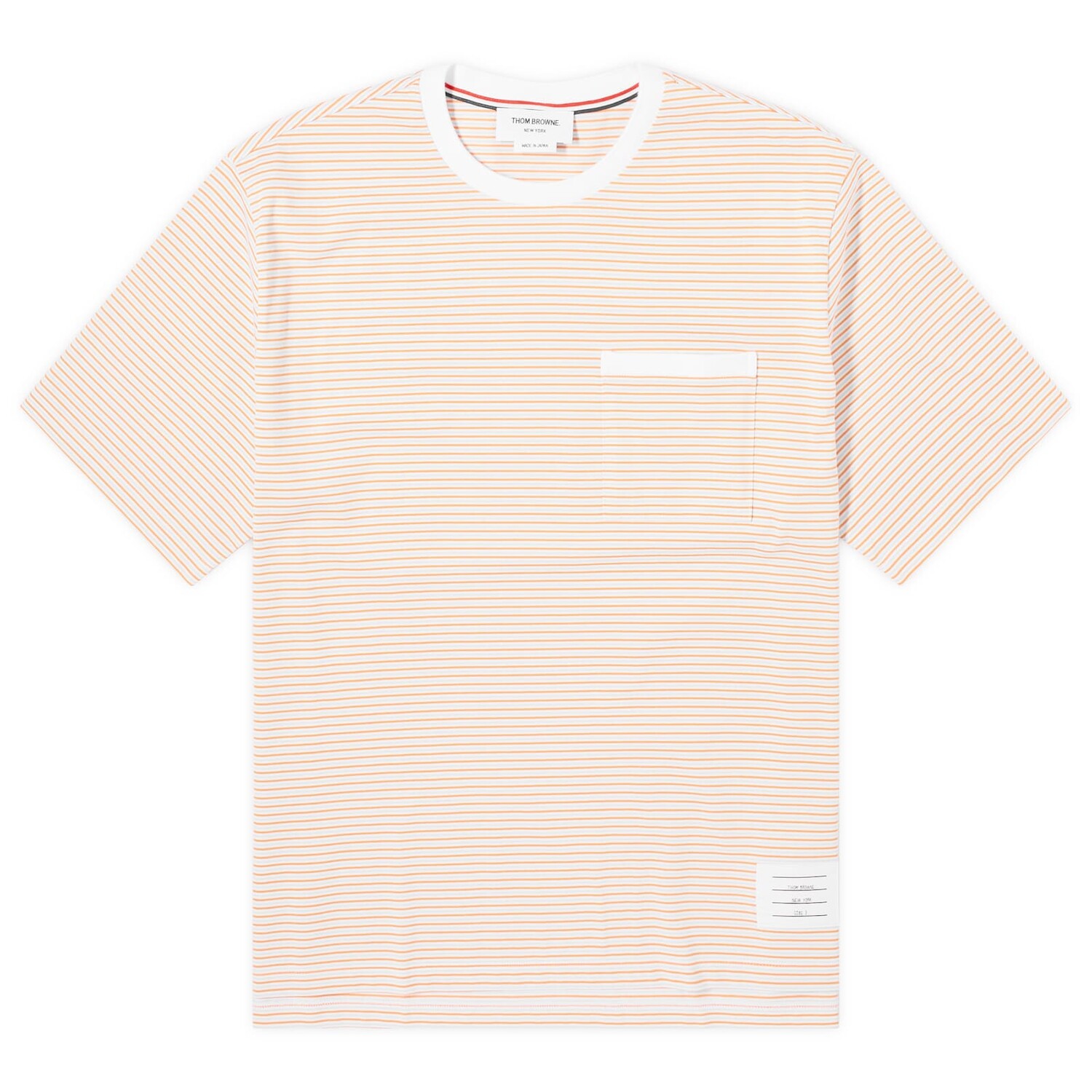 

Футболка Thom Browne Oversized Pocket Stripe T-Shirt, оранжевый