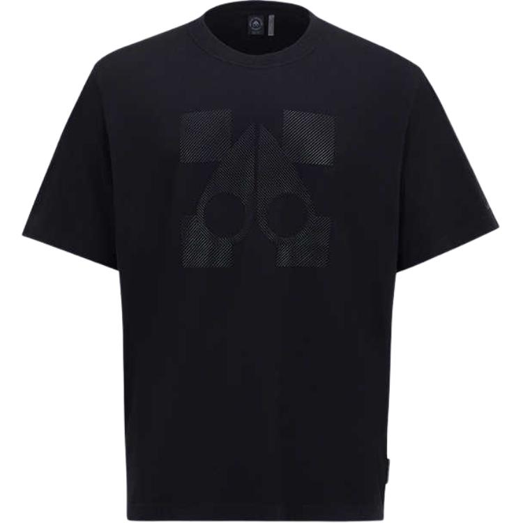 

Хлопковая футболка с логотипом Moose Knuckles, черный