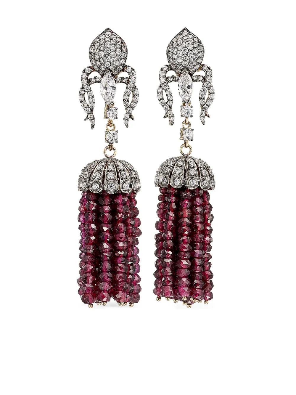 

Серьги Tassel из желтого золота с бриллиантами и гранатом Anabela Chan, золотой