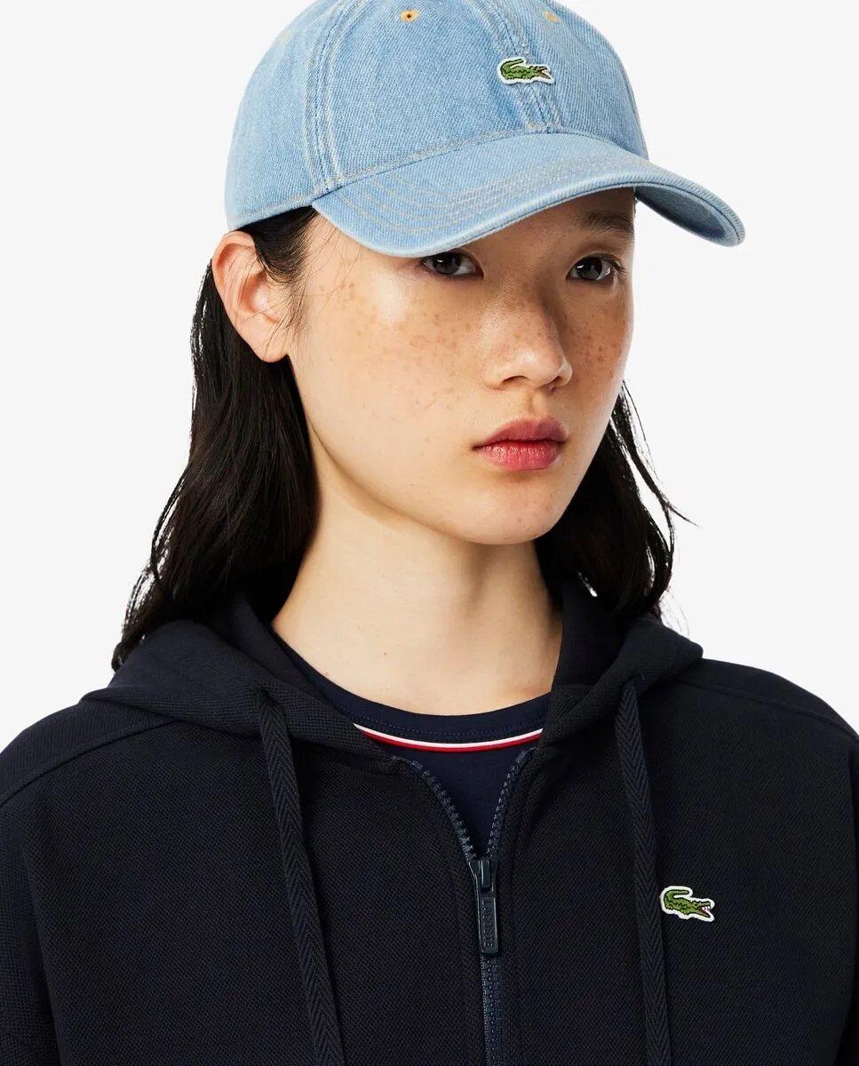 Женская толстовка Lacoste с капюшоном из пике, темно-синий — фото 4