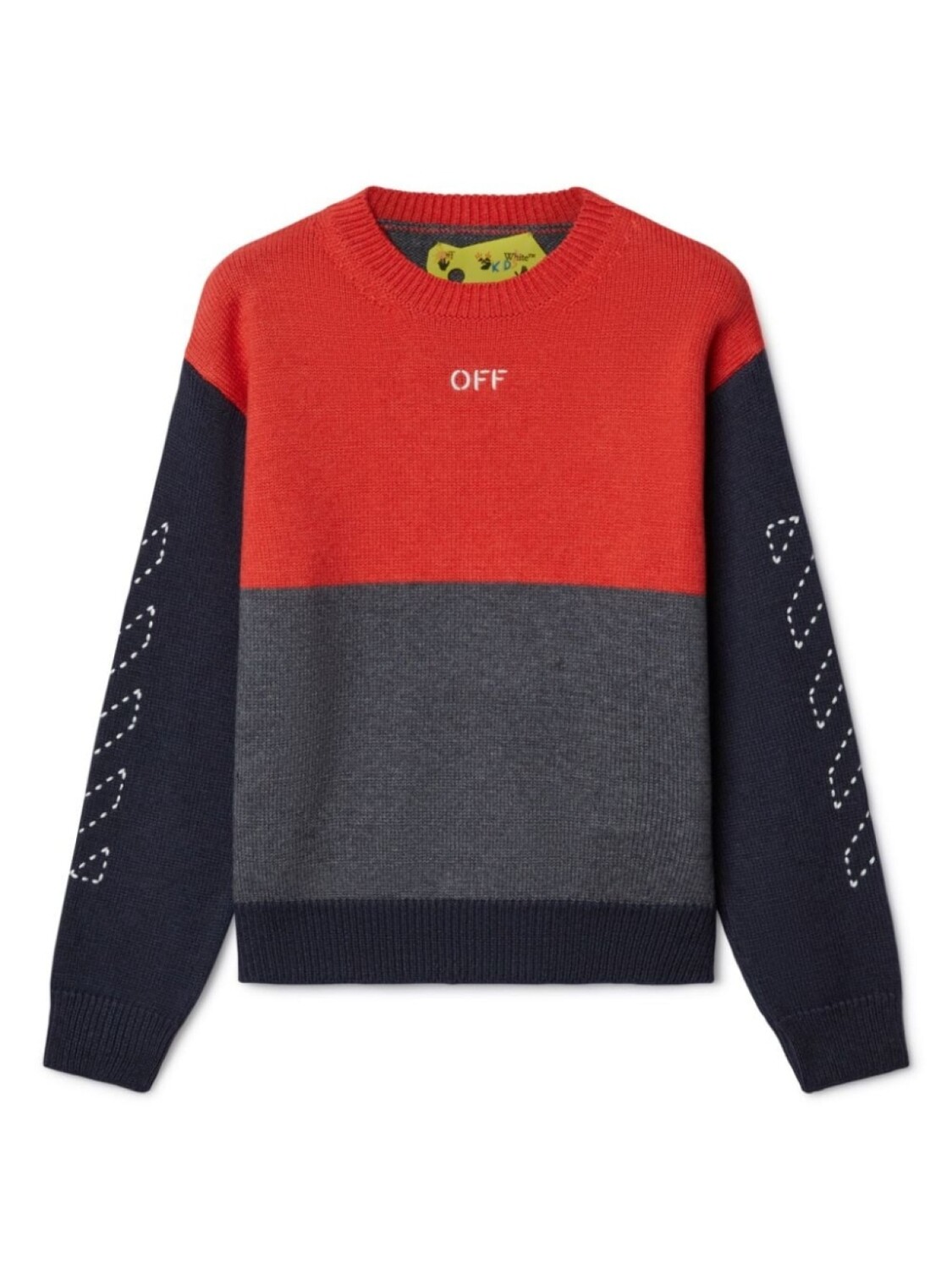 

Off-White Kids джемпер в стиле колор-блок с логотипом Arrow Stitched, зеленый