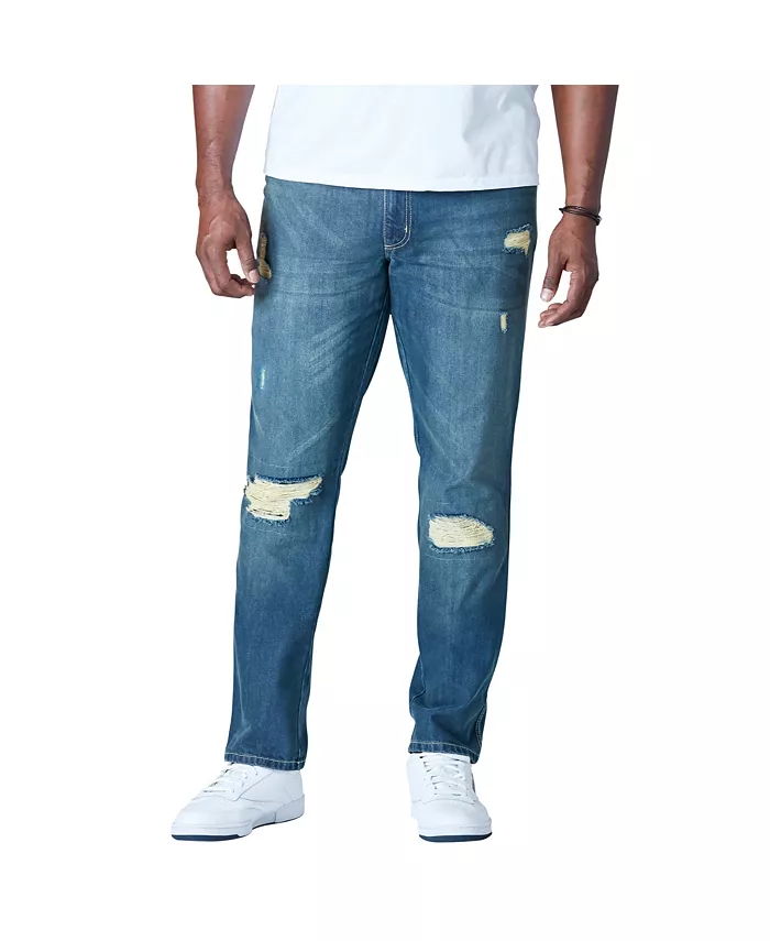 

Джинсы Big & Tall by KingSize Athletic Fit с боковой резинкой и пятью карманами Liberty Blues, синий