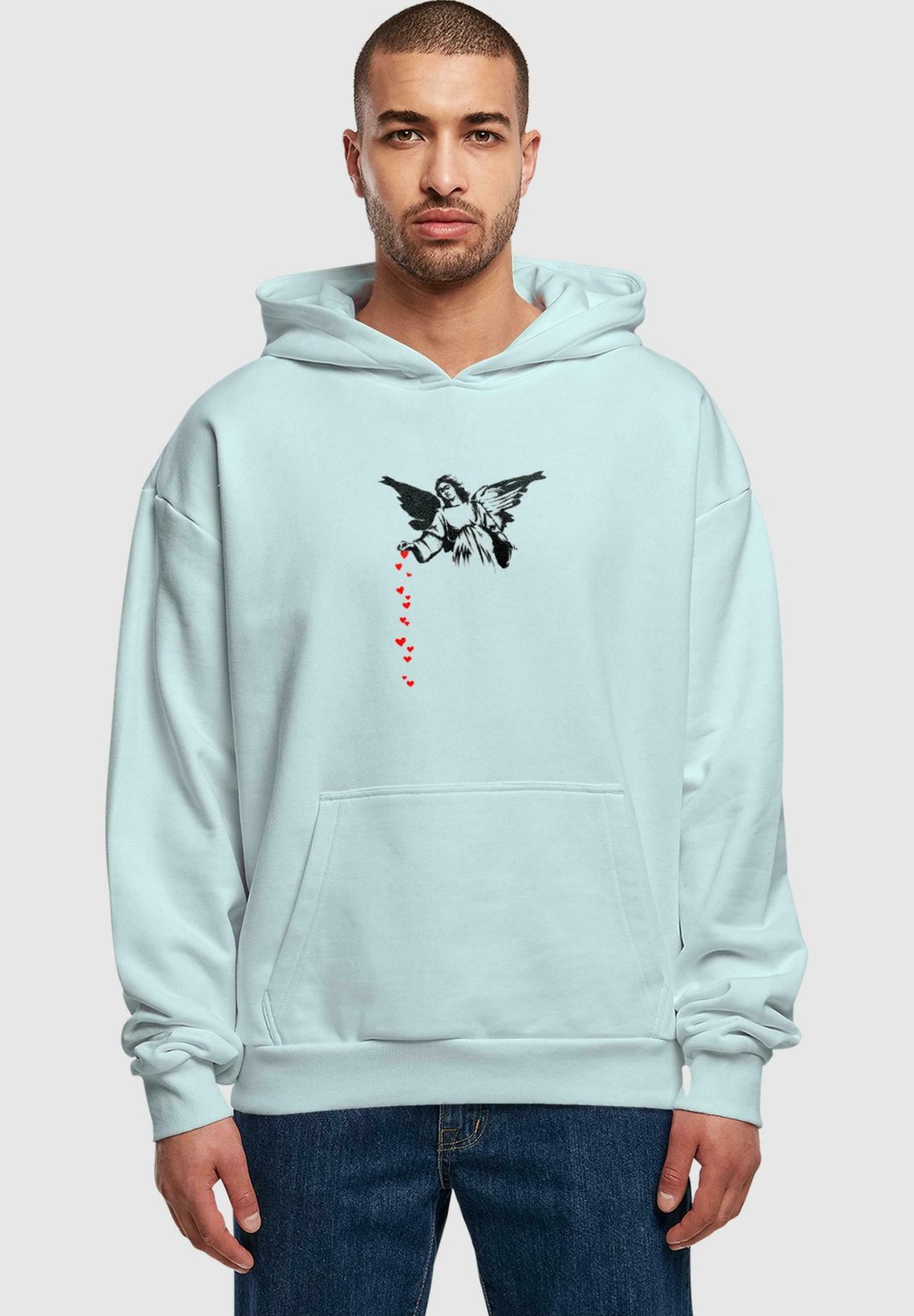 

Толстовка BANKSY - HEARTS ULTRA HEAVY - Hoodie Merchcode, светло-голубой