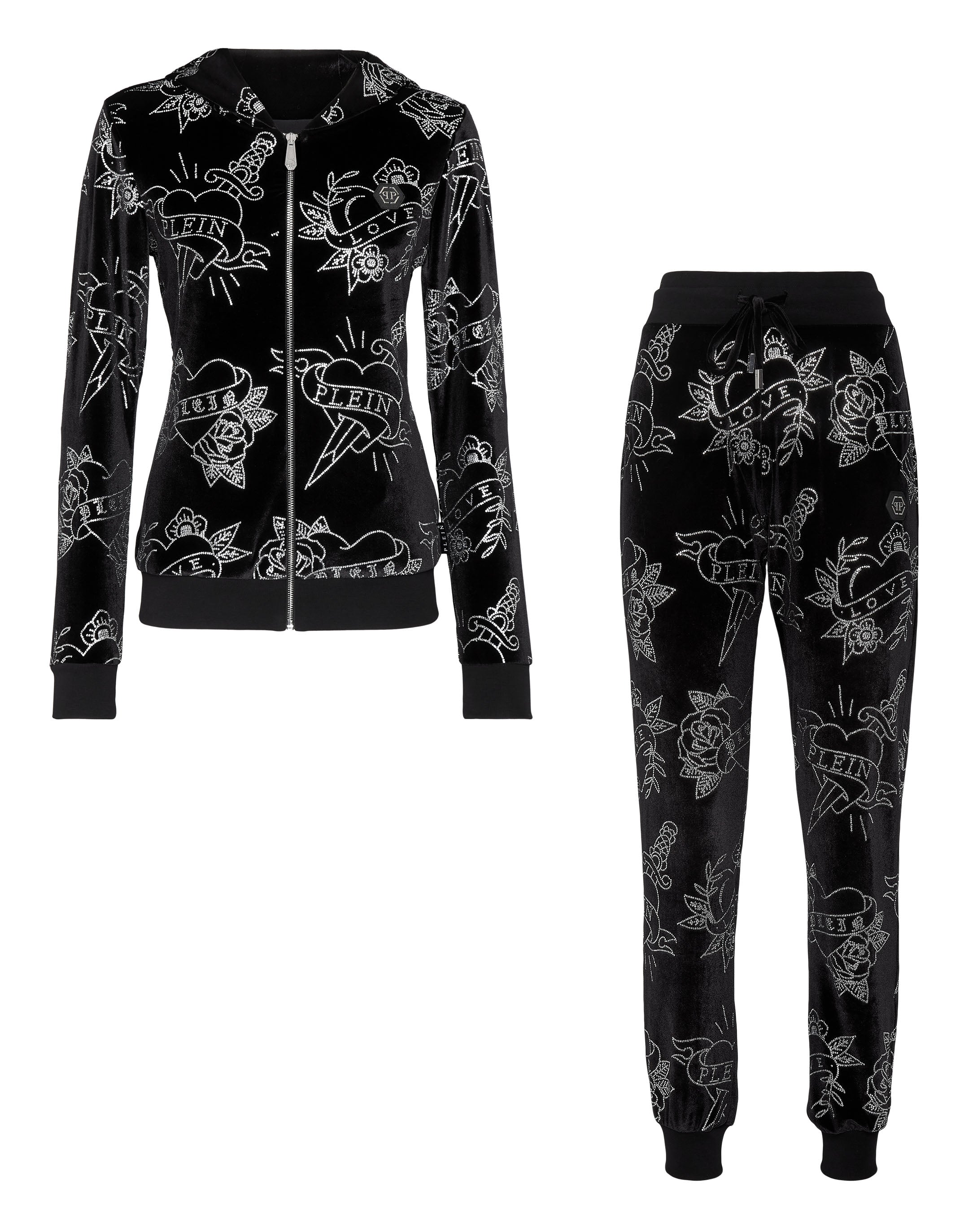 

Спортивный костюм для бега: верх/брюки Love PHILIPP PLEIN, черный