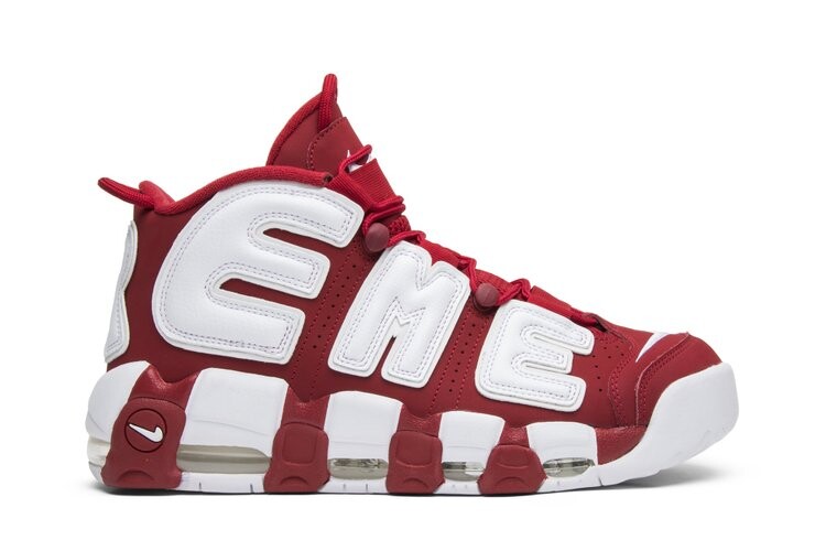 

Кроссовки Nike Supreme x Air More Uptempo 'Red', красный, Красный;серый, Кроссовки Nike Supreme x Air More Uptempo 'Red', красный