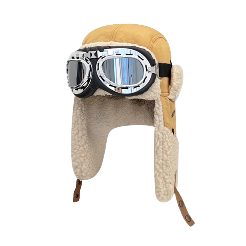 

Утепленная флисовая шапка-ушанка для велоспорта, защита от холода, унисекс Jeep, хаки+ski goggles