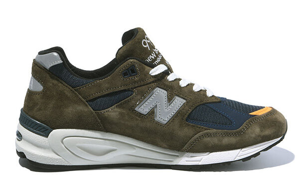 Безумие кроссовок x 990v2 New Balance, зеленый — фото 2