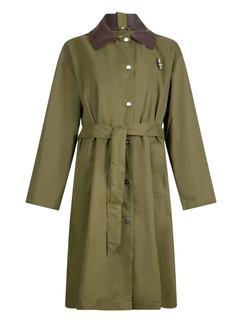 

Пальто с контрастным воротником и капюшоном LIU JO, зеленый