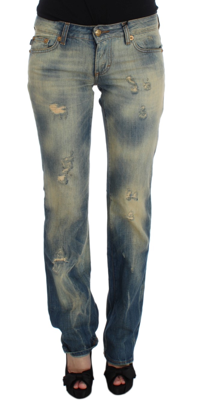 Элегантные узкие синие джинсы Bootcut Roberto Cavalli