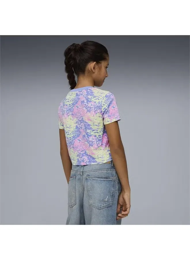 Футболка детская с принтом Printed baby tee youth Puma, лавандовый — фото 2