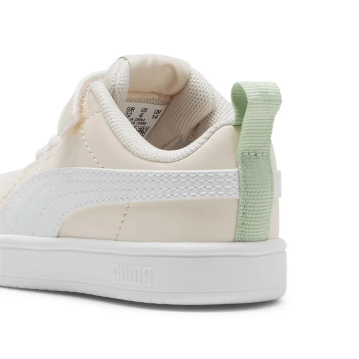 Детские кроссовки без шнурков Rickie AC PS PUMA, Rosebay PUMA White Green — фото 4
