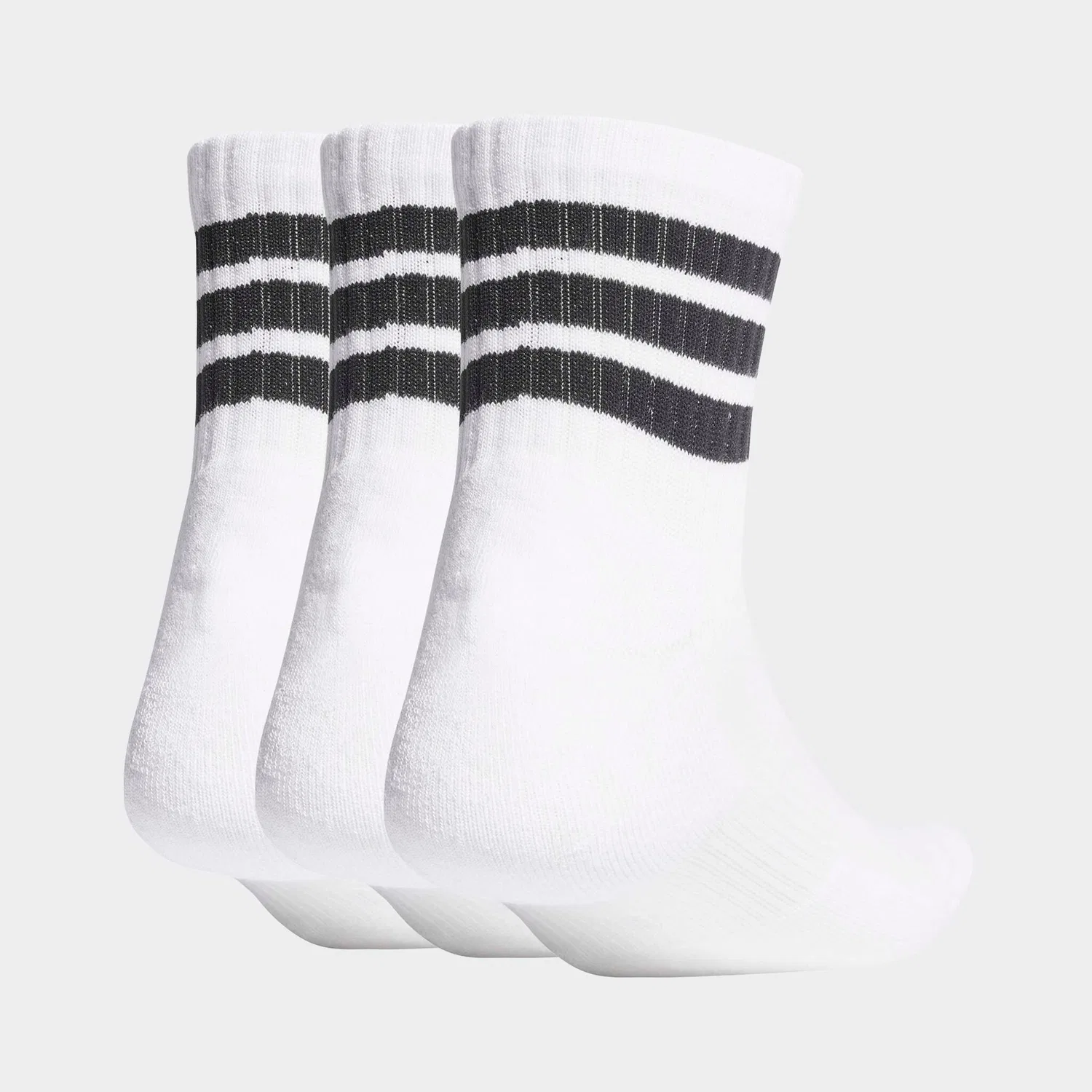 Женские спортивные носки средней высоты с тремя полосками Adidas Performance, White/Black/Black — фото 2