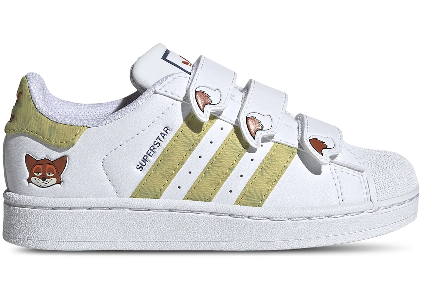 Детские кроссовки с принтом Adidas Superstar CF Zootopia Nick Wilde (PS) Adidas, Supplier Colour/Footwear White/Linen Green