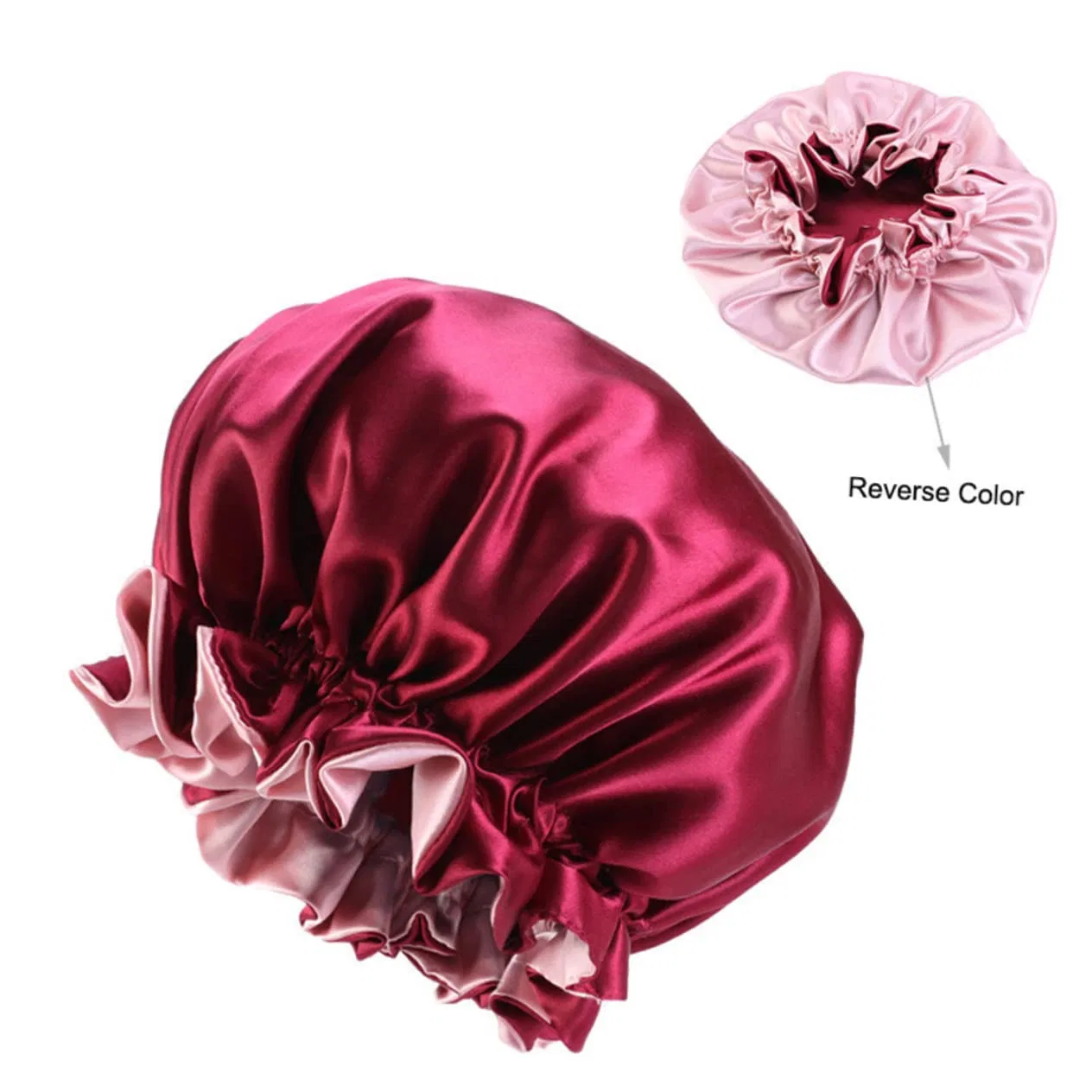 Шапочка для душа 3 шт, Satin, PACKOVE, Khaki Wine Red Blue — фото 2