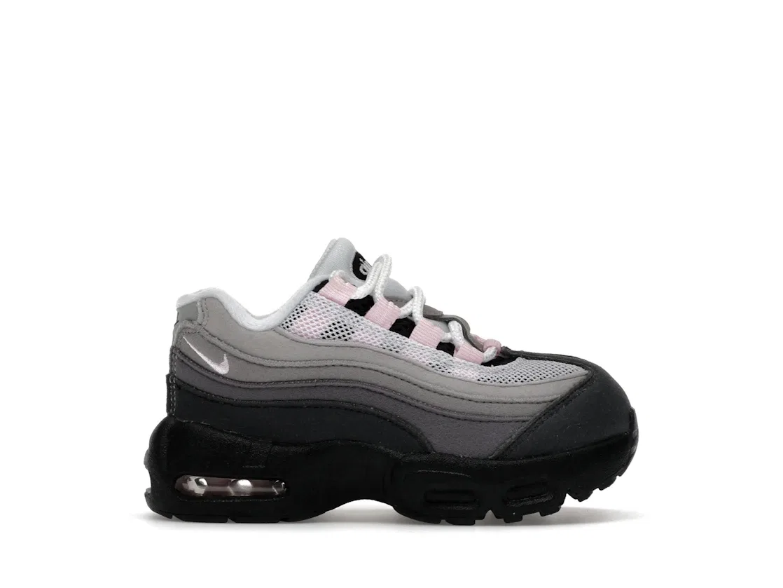 Детские кроссовки с контрастными вставками Nike Little Max '95 Nike, Black/Pink Foam/Medium Grey