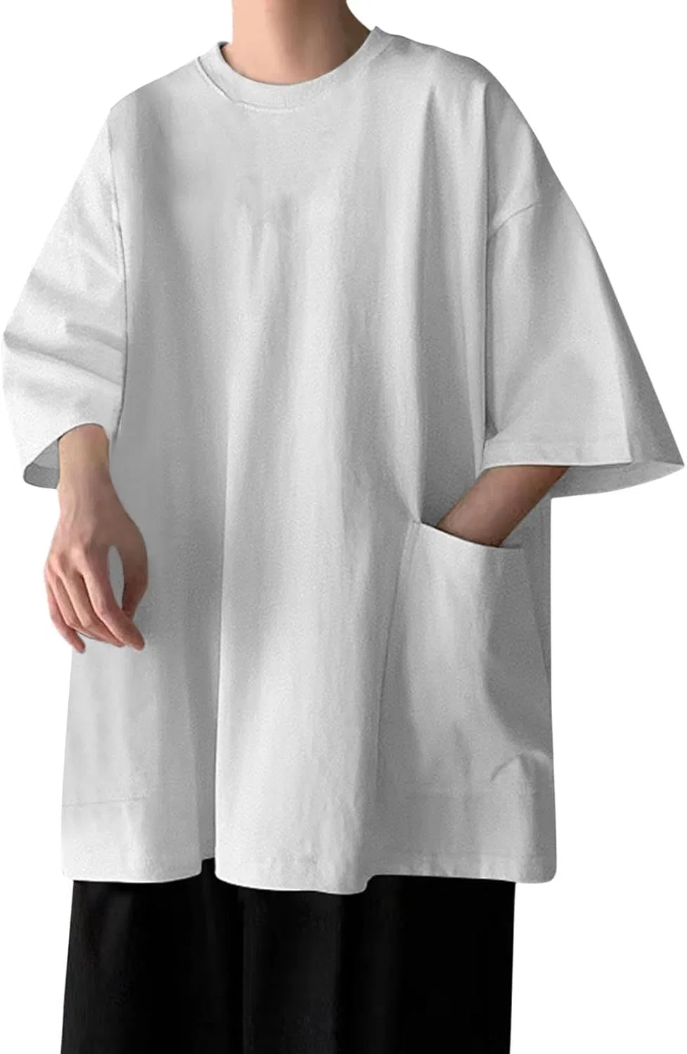 Мужская свободная футболка с коротким рукавом Big and Tall, White