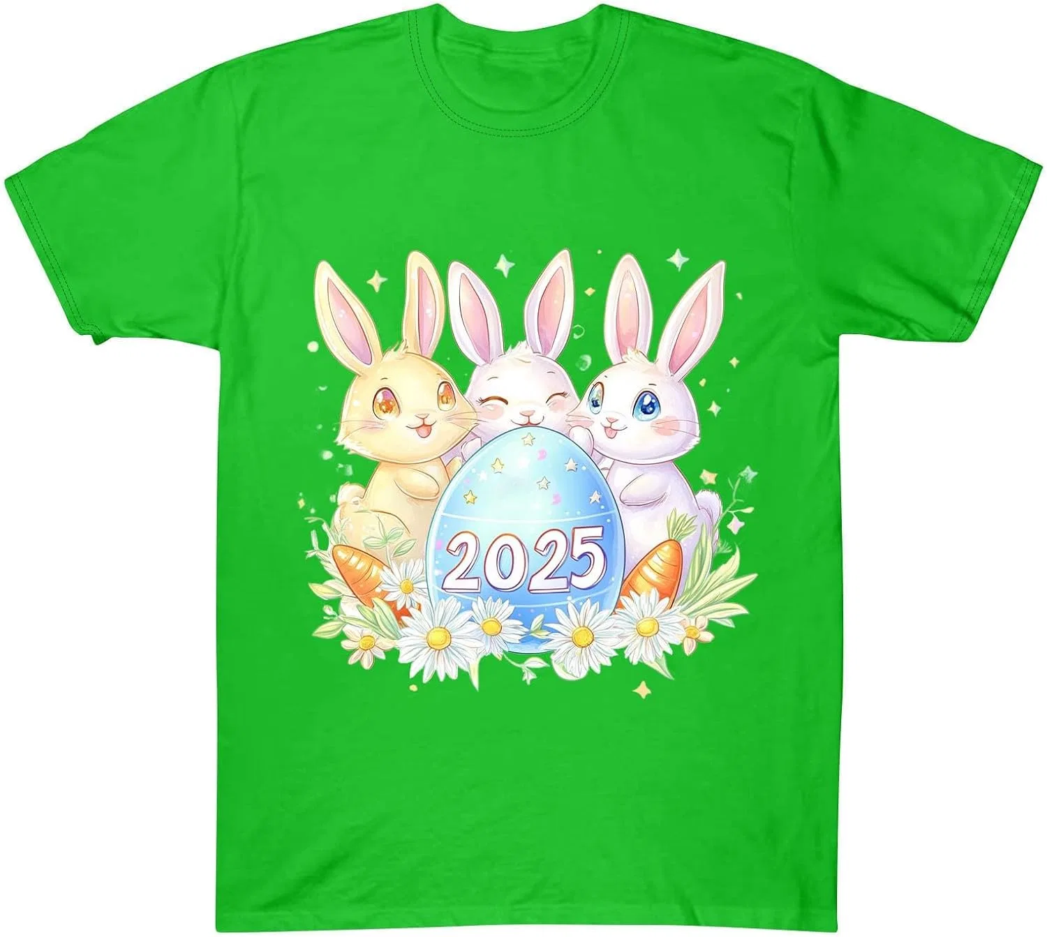Женская свободная футболка с кроликом Easter, Green-2 — фото 3