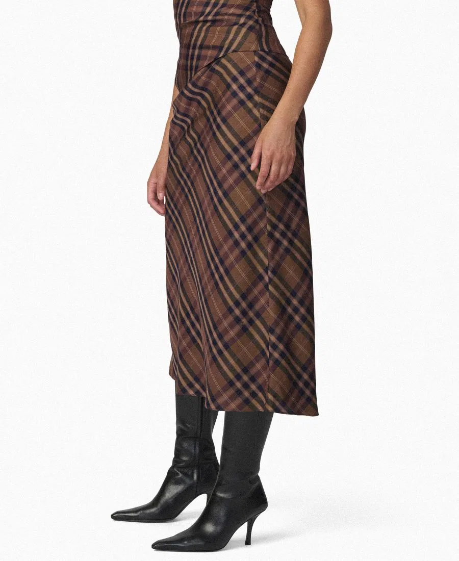 Юбка-миди с принтом The Ines Joe's Jeans, Camel Plaid — фото 3