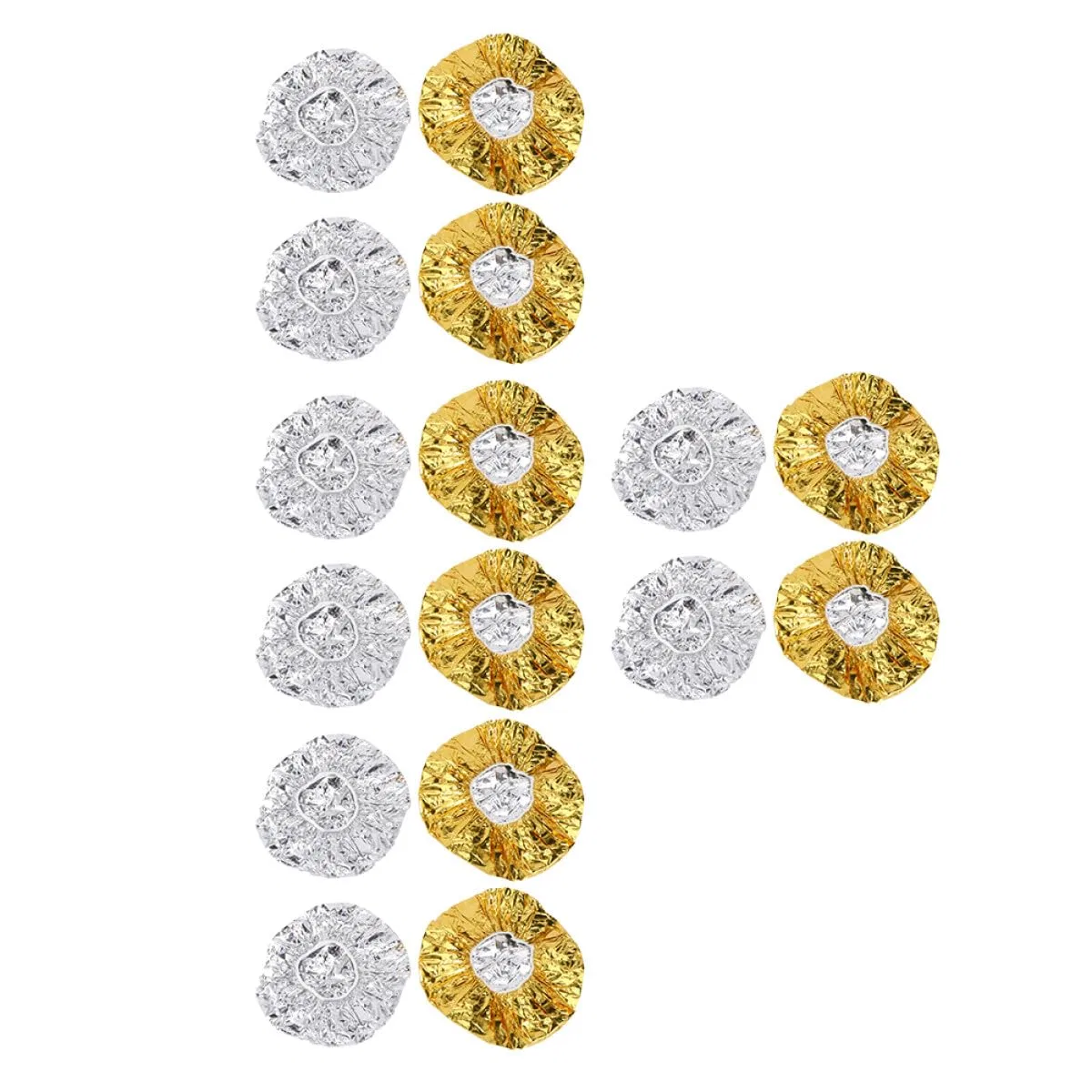 Шапочка для душа из алюминиевой фольги, ABOOFAN, 16 шт, Gold, Silver