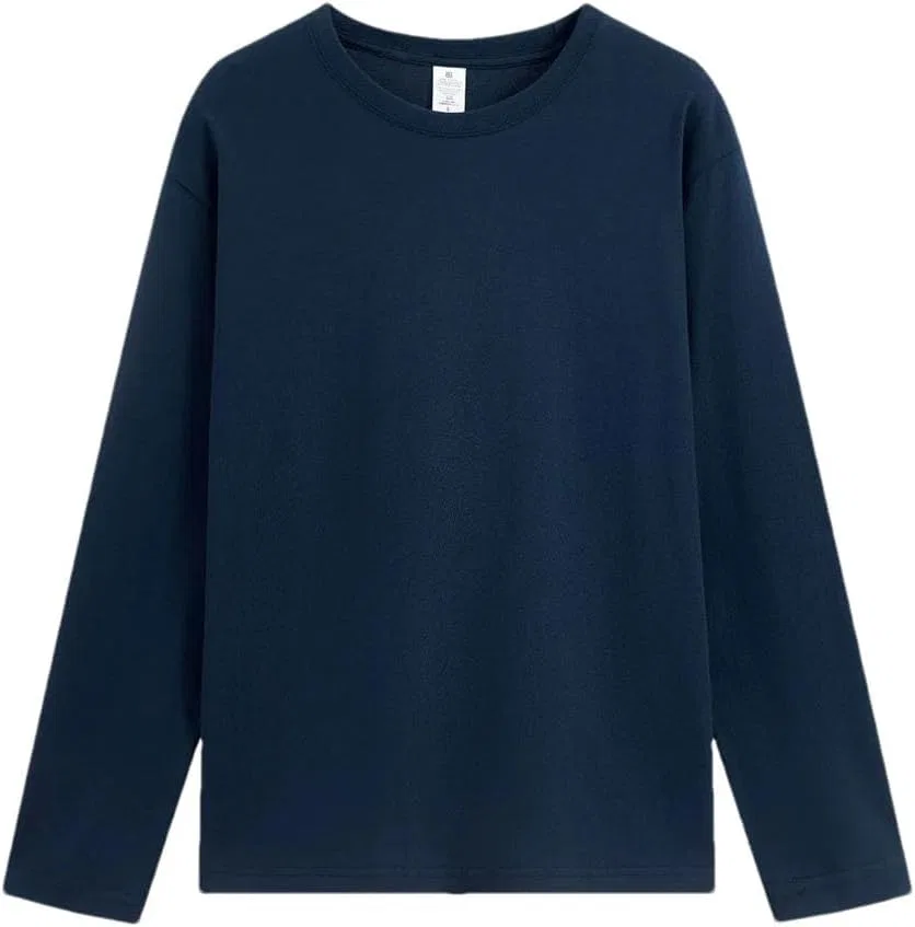 Мужская хлопковая футболка с круглым вырезом Solid Color, Navy Blue