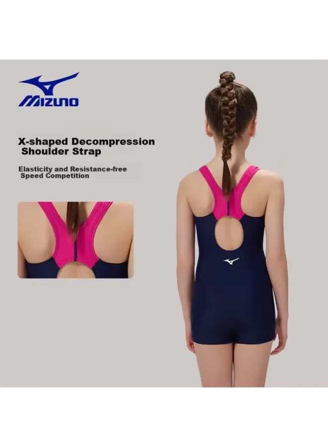 Купальник детский слитный для тренировок Mizuno, синий — фото 3