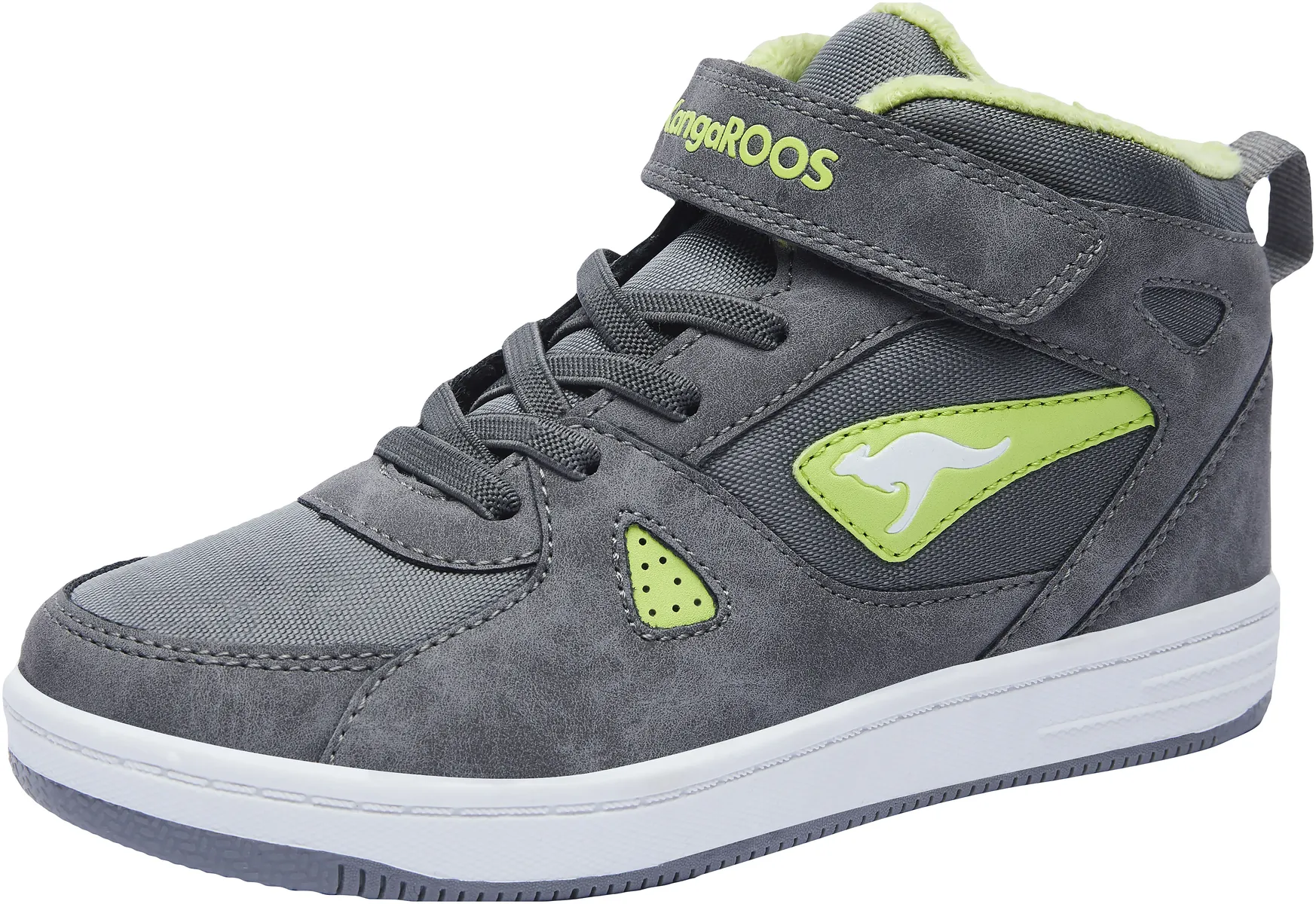 

Кроссовки KangaROOS "Kalley II EV", с застежкой-липучкой и теплой подкладкой, цвет Grau-Lime