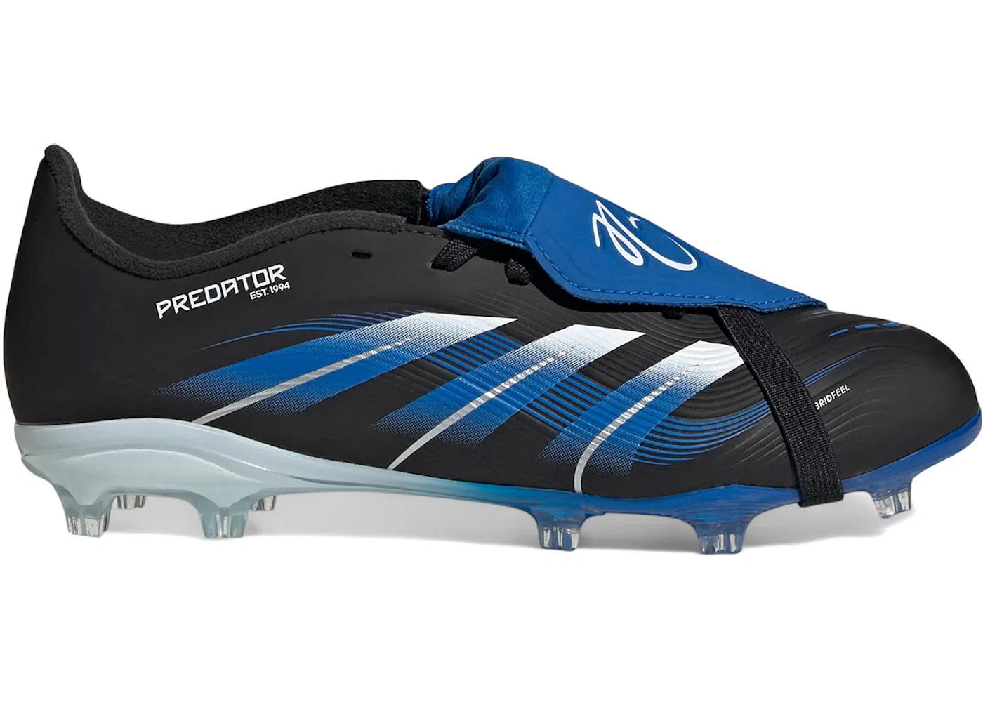 Детские бутсы с фиксированным язычком Fold-Over Tongue Adidas Predator League FG/MG, Core Black/Footwear White/Glory Blue