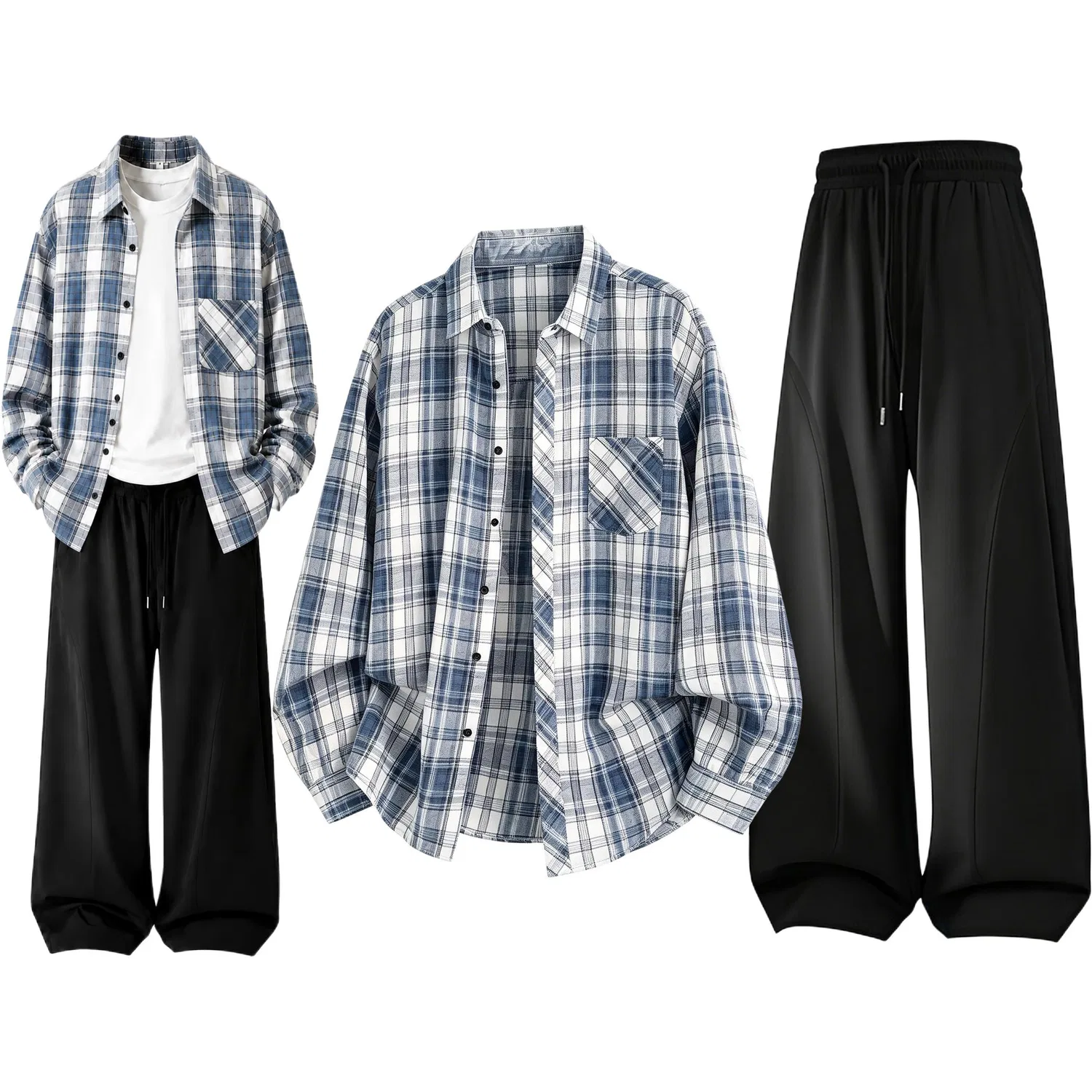 Детский комплект рубашек с лацканами Dark Blue+Black WARRIOR