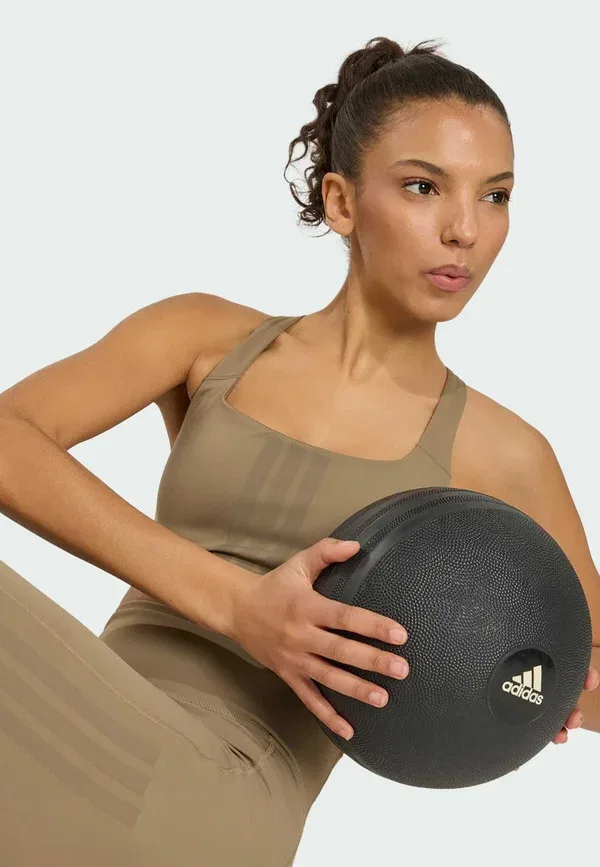 Леггинсы Optime для тренировок, 3 полоски, длина 7/8 Adidas Performance, хаки — фото 4