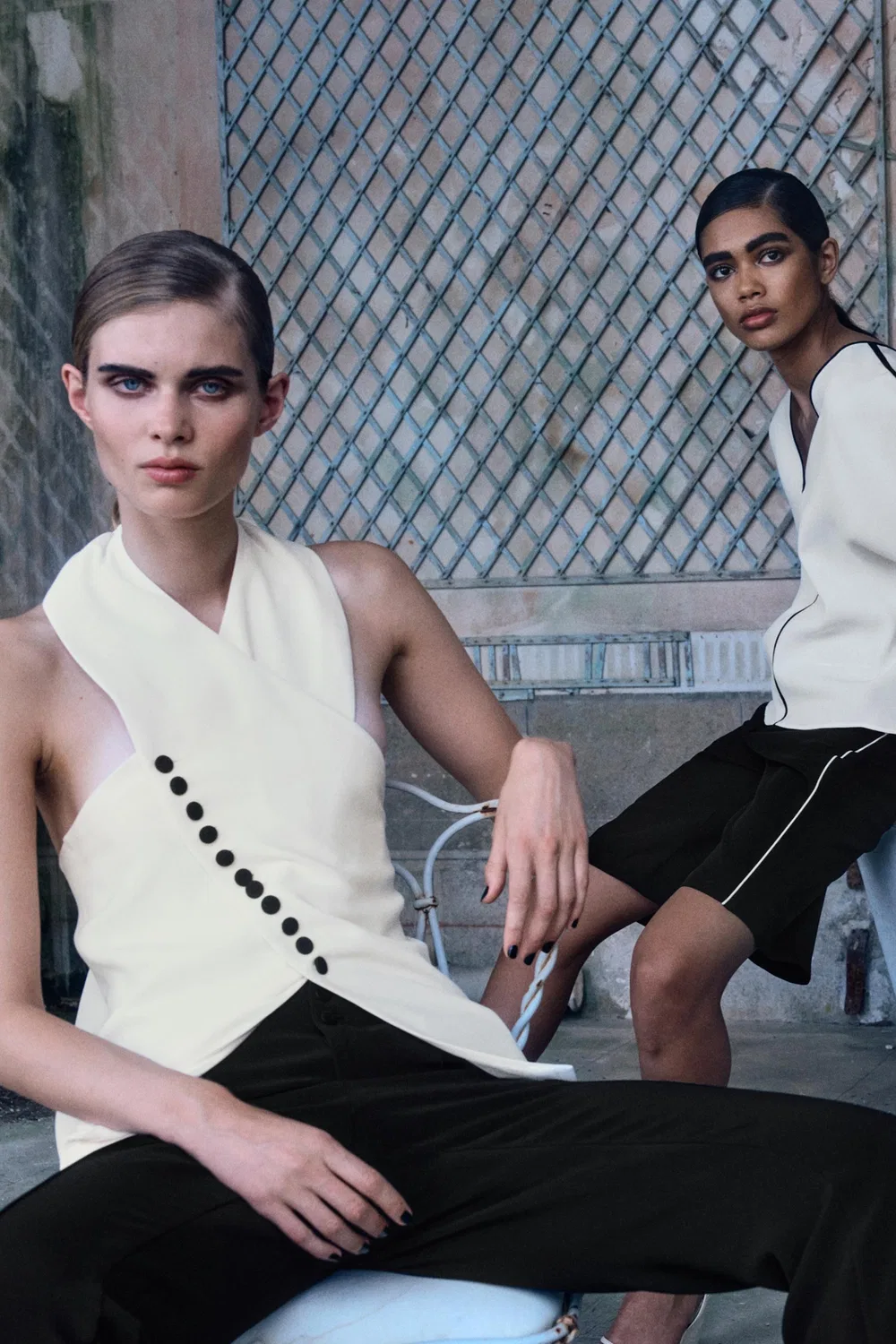 Жилет с перекрещивающимися лямками через шею ZARA, Ecru