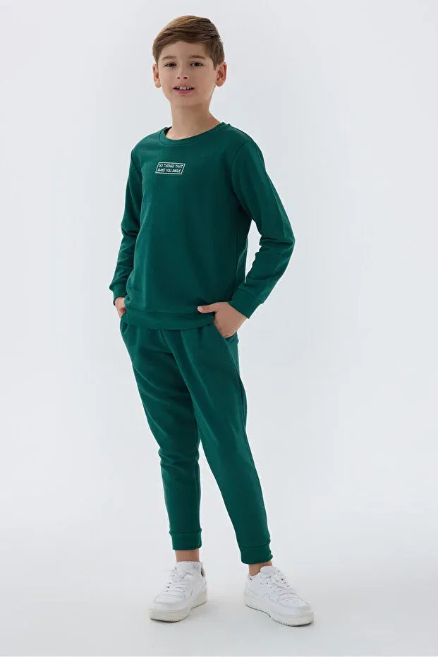 Детский спортивный костюм для мальчиков с принтом Rolypoly, Dark Green