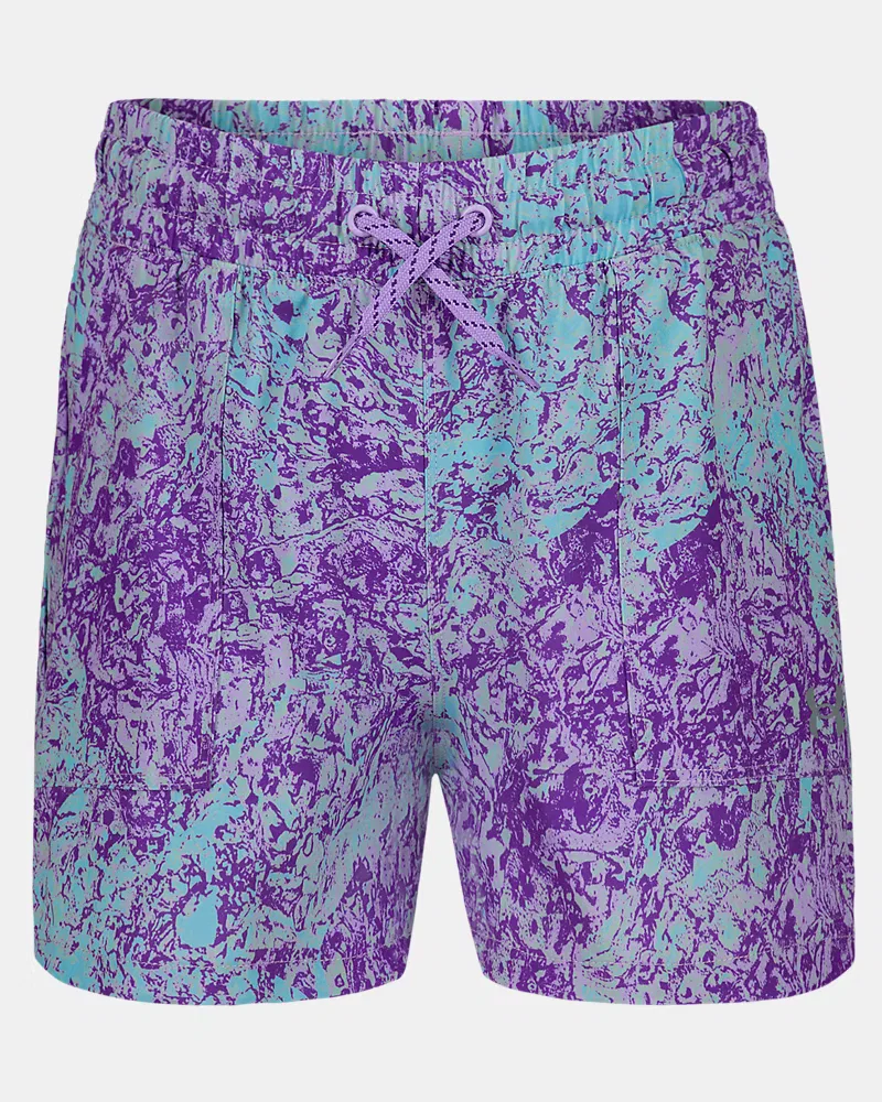 Детские шорты, внутренний шов 6,4 см, быстросохнущие с UPF 50+, UA Tile Base UnderArmour, Purple Crest/Steel