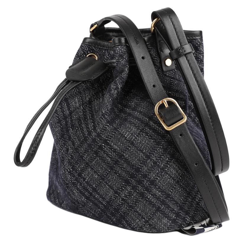 Женская сумка-ведро Burberry из хлопка, серая — фото 2
