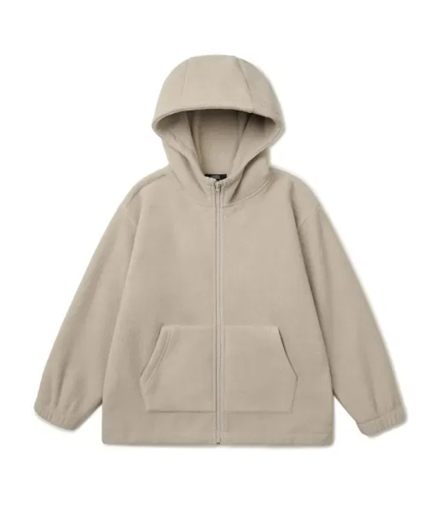 Флисовая кофта с капюшоном оверсайз Musinsa Standard Kids, пыльно-бежевый — фото 2
