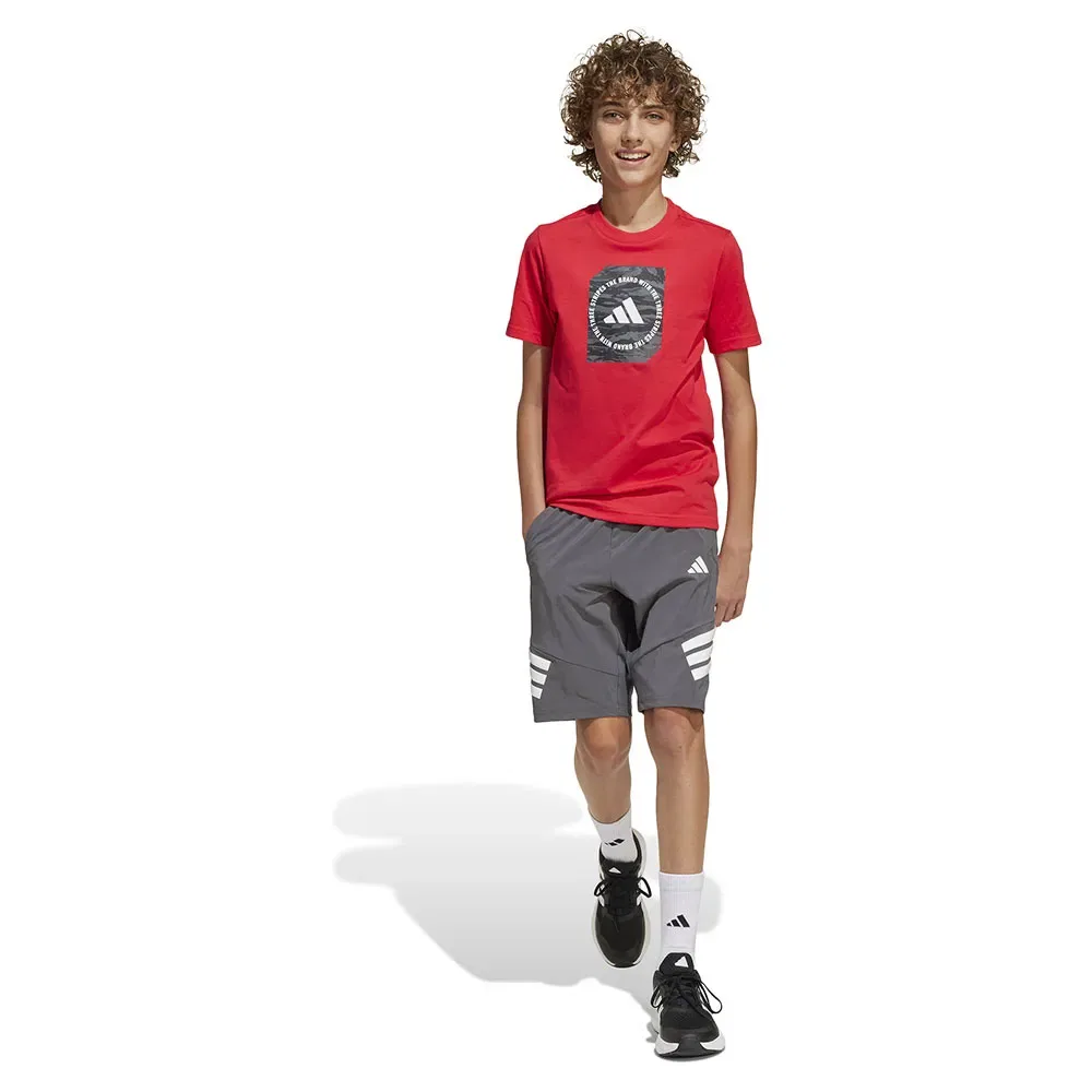 Футболка с камуфляжным принтом Adidas, красный — фото 4