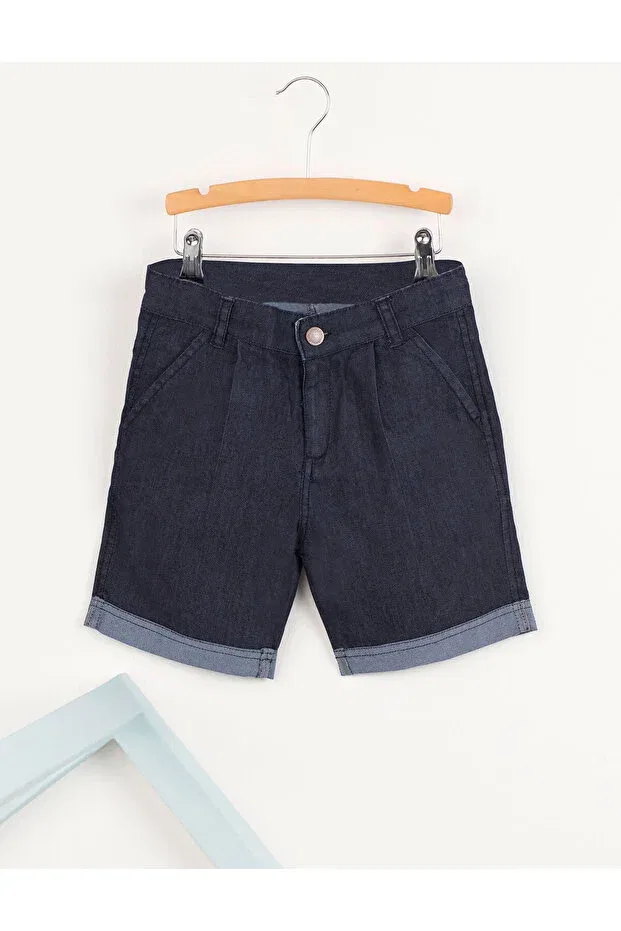 Детские джинсовые шорты для мальчиков с двойной штаниной Ollie&Olla, Navy Blue — фото 3